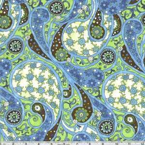  45 Wide Aquarius Paisley Aqua Fabric By The Yard Arts 