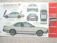 BMW ALPINA B7 SPEC SHEET/Brochure/Prospek1987,1988,86  