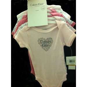 Calvin Klein ~ 5 Pk. Pink Animal Prints Infant Bodysuit Onesies