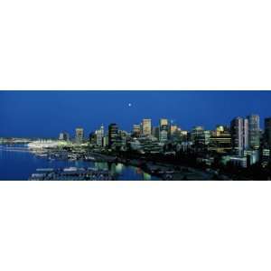 Evening Skyline Vancouver British Columbia Canada Travel Photographic 