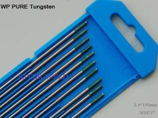 WP green PURE Tungsten Electrode 2.4*175mm 3/32x7x10pcs EMS shipping 