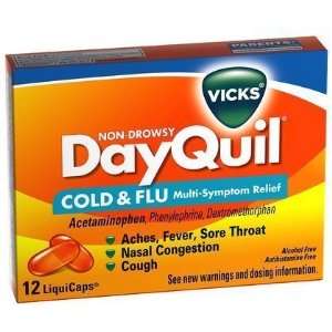  New   Vicks Dayquil Nondrowsy Cold & Flu, Relief 12 