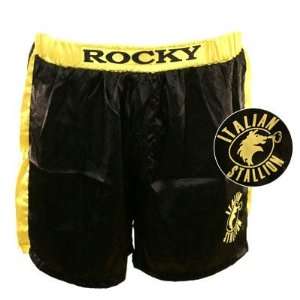  Rocky Boxer Shorts Black/Gold movie size Large Everything 