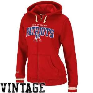   New England Patriots Ladies Red Arch Rivals Full Zip Hoodie Sweatshirt