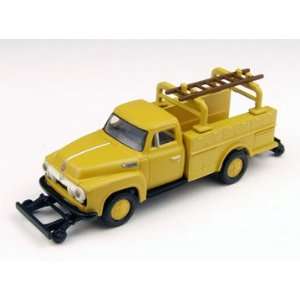  HO 1954 Ford F 350 Utility Truck, Chrome Yellow Toys 