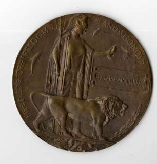 UK Medal Bronze WWI Death Plaque 120mm Britannia  