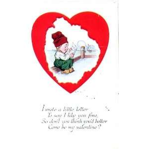  Vintage Valentine Poem Post Card 