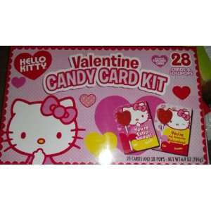 Hello Kitty Valentine Candy Card Kit 28 Cards & Lollipops  