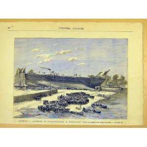  Bordeaux Vaisseau Hospital Ship Wingh Long Print 1881 