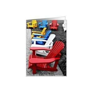  Adirondack / Muskoka Chairs Blank Note Card Card Health 