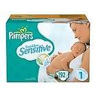 pampers swaddlers sensitive size 1 8 14 lbs 192 diapers