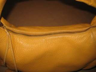 COLE HAAN Amber Yellow Leather Hobo Satchel Simple Shoulder Purse Bag 