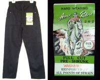 PAIRS Vtg 1950s AMCO RIDERS Western Denim Work Pants Black Jeans NOS 