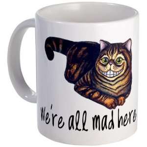   in Wonderland Quote All Mad Cat Mug by 
