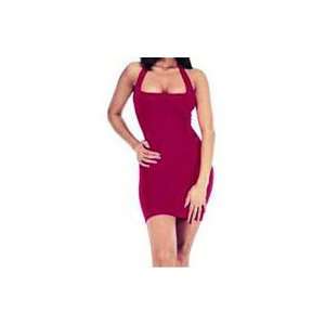  Sexy cocktail halter tube mini dress, red 