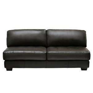  Zen Armless Leather Tufted Seat Sofa