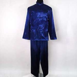  Chinese Jacket Dragon Pants Kung Fu Suit Blue Available 