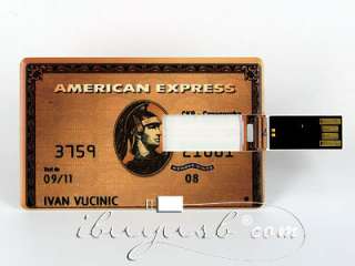 American Express Credit Card 4GB USB Flash Drive Gold  