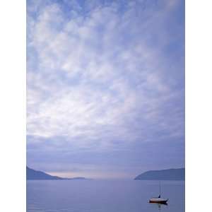  Sailboat at dawn in Doe Bay, Orcas Island, Washington, USA 