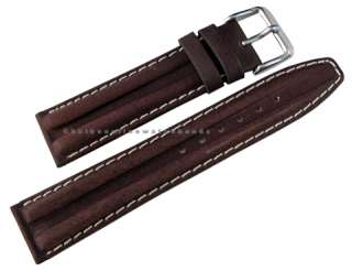 22mm fits Hamilton Khaki Brown Leather Mens Chrono Watch Band Strap 