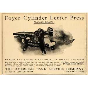  1903 Vintage Ad Foyer Cylinder Letter Press Copier 