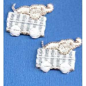  Babies,Elephant on Train (Set of 2)  Iron On Embroidered 