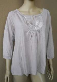 NEW OLD NAVY Embroid Scoop Neck 3/4 Slv Top Ros Beig 3X  