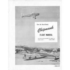   DHC 1 Chipmunk Aircraft Flight Manual De Havilland Canada Books
