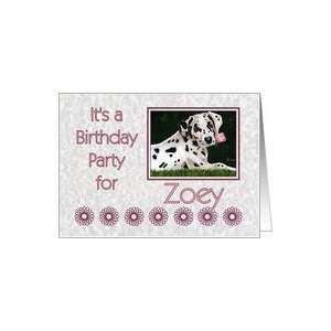  Birthday party invitation for Zoey   Dalmatian puppy dog 