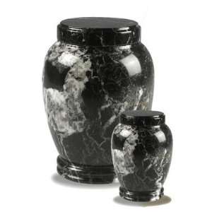  Black Zebra Marble Cremation Urn   Traditional