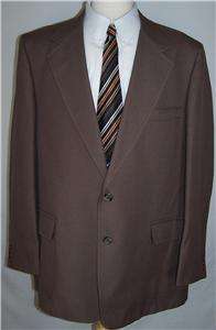 48R VTG Vintage MEDIUM BROWN 2 Button sport coat jacket suit blazer 