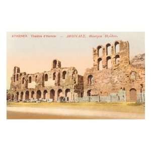  Theatre of Herod at Acropolis Premium Poster Print, 18x12 