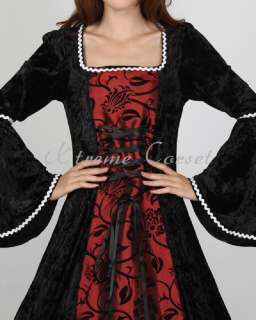 Victorian Vintage Renaissance Gown Dress Gothic Outerwear Ball Gown 