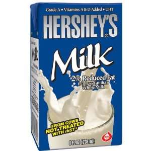 Hersheys 2% White Milk, 8 Ounce (Pack of 27)  Grocery 