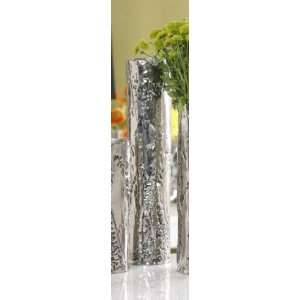  Asilah Embossed Nickel Vase   Large (Silver) (19H x 4W x 