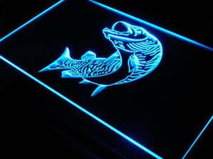 s073 b Fish Fly Fishing Shop Display Neon Light Sign  