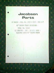 JACOBSEN GT & LT TRACTOR 42 MOWER DECK PARTS MANUAL  