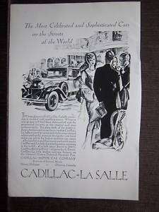 1929 Antique CADILLAC LASALLE Sophisticated Car Deco Ad  