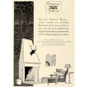  1924 Ad Otto Jaeger New York Peerless Fabrics Formal Room 