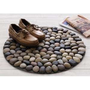  Design Ideas BeachStone Doormat, Round, Riverbed Brown 