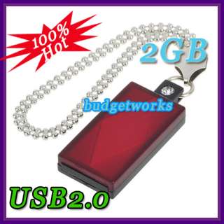 New 2GB Mini Diamond Style USB Flash/Jump Drive Red  