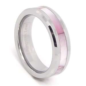   wedding Band with Pink Shell Inlay (Size 4 10 Available) (7) Jewelry