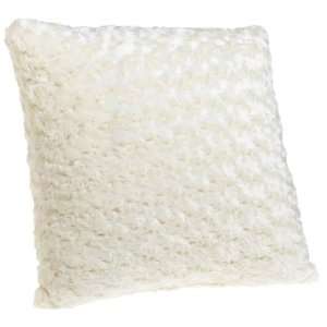 Brentwood Rosette 18 by 18 inch Knife Edge Decorative Pillow, Natural 