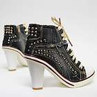   Stud Denim Bleach Sneakers Zip High Heel Shoes US5~8 / Ladies Pumps