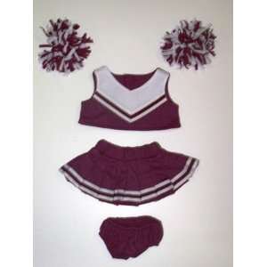  Maroon & White Cheerleader Outfit Teddy Bear Clothes Fit 