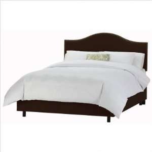  Nail Button Arc Bed in Velvet Chocolate Size California 