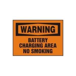 WARNING BATTERY CHARING AREA NO SMOKING 7 x 10 Dura Fiberglass Sign