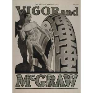  1919 Ad McGraw Tires Muscle Man Shot Put Male Athlete 