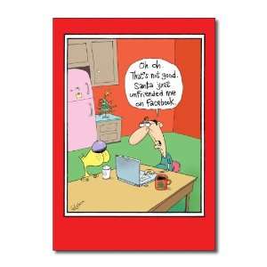  Santa Unfriended Funny Merry Christmas Greeting Card 