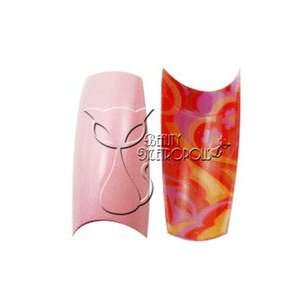  Pink Airbrushed Nail Tips w/ Underside Pattern (70 pcs.) Beauty
